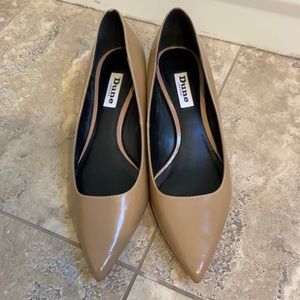 Nude patent leather kitten heels